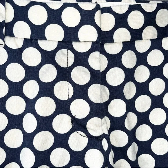 J. Crew “stretch” ankle pants, City Fit style, navy blue with white polka dots - Picture 3 of 11